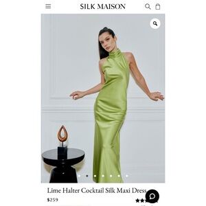 Silk Maison Lime Halter Dress